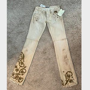 Ralph Lauren Madison Boot Jean Gold Embellished